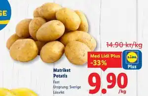 Lidl Matriket Potatis, Pris i appen erbjuda
