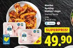 Lidl Matriket Kycklingklubbor/-vingar, SEK 49.9 erbjuda