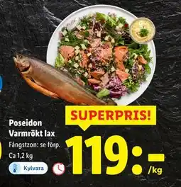 Lidl Poseidon Varmrökt lax, SEK 119 erbjuda