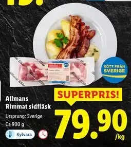 Lidl Allmans Rimmat sidfläsk, SEK 79.9 erbjuda