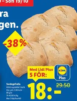 Lidl Surdegsfralla, Pris i appen erbjuda