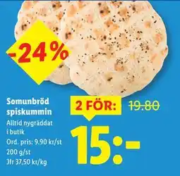 Lidl Somunbröd spiskummin, SEK 15 erbjuda