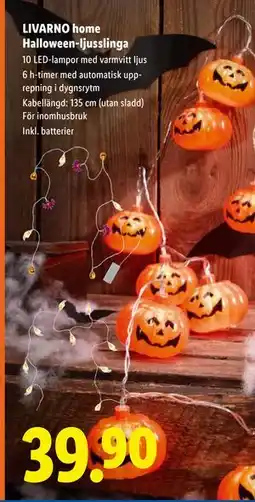 Lidl LIVARNO home Halloween-ljusslinga, SEK 39.9 erbjuda