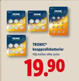 Lidl TRONIC knappcellsbatterier, SEK 19.9 erbjuda