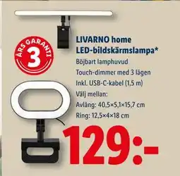 Lidl LIVARNO home LED-bildskärmslampa, SEK 129 erbjuda