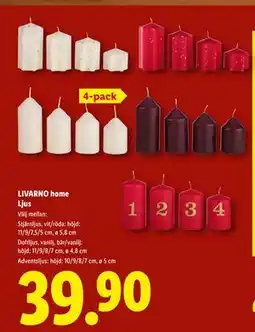 Lidl LIVARNO home Ljus, SEK 39.9 erbjuda