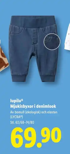 Lidl lupilu Mjukisbyxor i denimlook, SEK 69.9 erbjuda