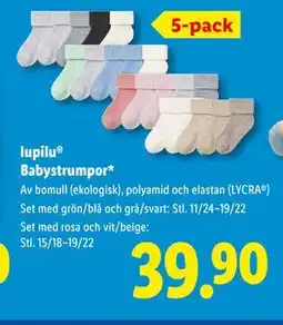 Lidl lupilu Babystrumpor, SEK 39.9 erbjuda