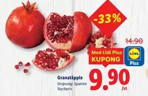 Lidl Granatäpple, Pris i appen erbjuda
