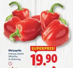 Lidl Röd paprika, SEK 19.9 erbjuda