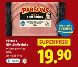 Lidl Pärsons Rökt Emilskinka, SEK 19.9 erbjuda