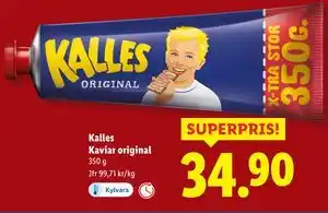 Lidl Kalles Kaviar original, SEK 34.9 erbjuda