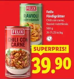 Lidl Felix Färdigrätter, SEK 39.9 erbjuda