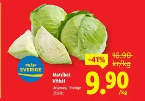 Lidl Matriket Vitkål, SEK 9.9 erbjuda