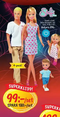 Leklust Steffi LOVE. Hela familjen i en box. Från 3 år. erbjuda