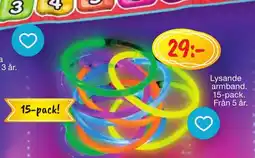 Leklust Lysande armband. 15-pack. Från 5 år. erbjuda