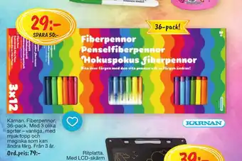 Leklust Kärnan. Fiberpennor. erbjuda