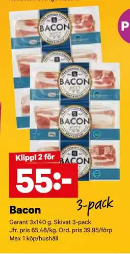 City Gross Bacon, SEK 55 erbjuda