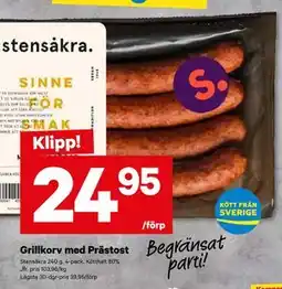 City Gross Grillkorv med Prästost, SEK 24.95 erbjuda