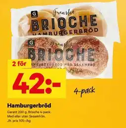City Gross Hamburgerbröd, SEK 42 erbjuda