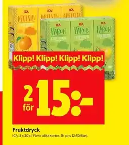 ICA Kvantum ICA Fruktdryck erbjuda