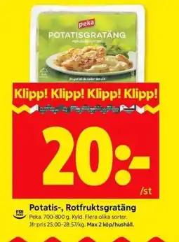 ICA Kvantum Peka Potatis-, Rotfruktsgratäng erbjuda