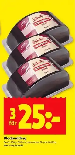 ICA Kvantum Gea's Lithells Blodpudding erbjuda