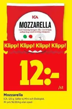 ICA Kvantum ICA Mozzarella erbjuda