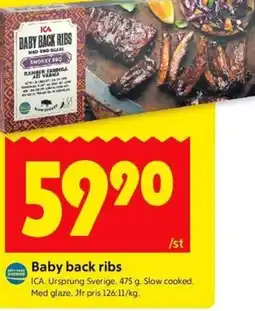 ICA Kvantum ICA Baby back ribs erbjuda