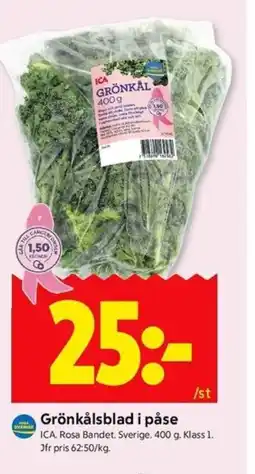 ICA Kvantum ICA Grönkålsblad i påse erbjuda
