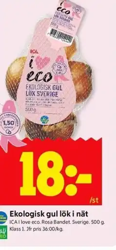 ICA Kvantum ICA Ekologisk gul lök i nät erbjuda