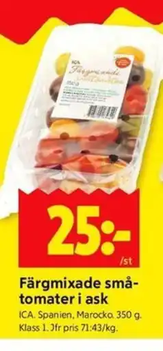 ICA Kvantum ICA Färgmixade små- tomater i ask erbjuda