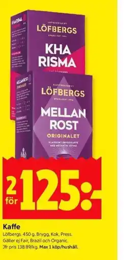 ICA Kvantum LÖFBERGS Kaffe erbjuda