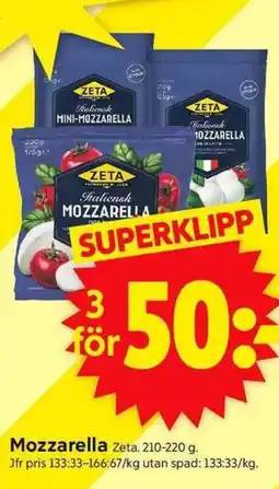ICA Supermarket ZETA Mozzarella erbjuda