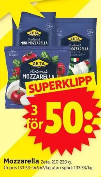 ICA Supermarket ZETA Mozzarella erbjuda