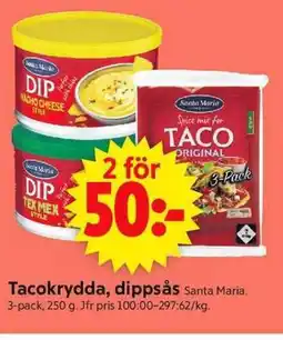 ICA Supermarket Santa Maria Tacokrydda, dippsås erbjuda