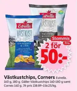 ICA Supermarket Estrella Västkustchips, Corners erbjuda