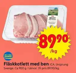 ICA Supermarket ICA Fläskkotlett med ben erbjuda