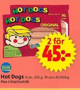 ICA Supermarket Scan Hot Dogs erbjuda