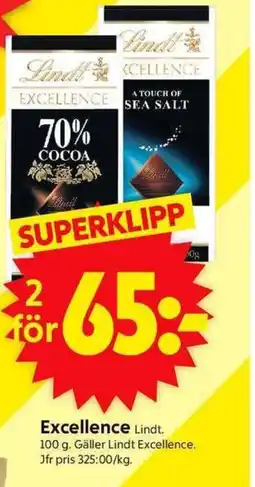 ICA Supermarket LINDT Excellence erbjuda