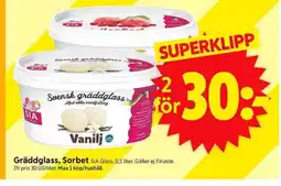 ICA Supermarket SIA Gräddglass, Sorbet erbjuda