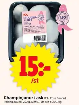 ICA Supermarket ICA Champinjoner i ask erbjuda