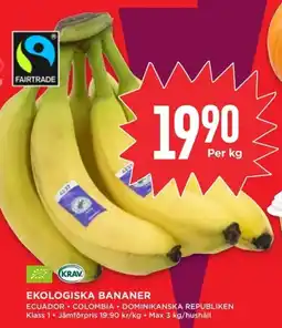 Willys Ekologiska bananer erbjuda