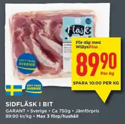 Willys Sidfläsk i bit erbjuda