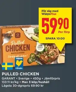 Willys GARANT Pulled Chicken erbjuda