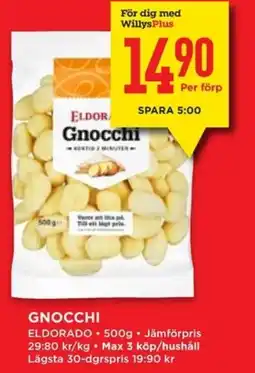 Willys ELDORADO Gnocchi erbjuda