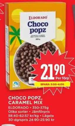 Willys ELDORADO Choco popz, caramel mix erbjuda