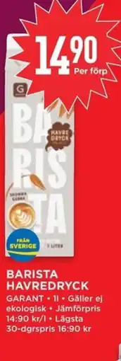 Willys GARANT Barista havredryck erbjuda