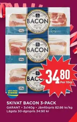 Willys GARANT Skivat bacon 3-pack erbjuda