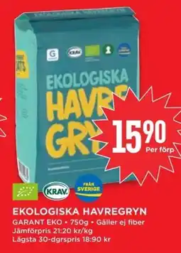 Willys GARANT Ekologiska havregryn erbjuda